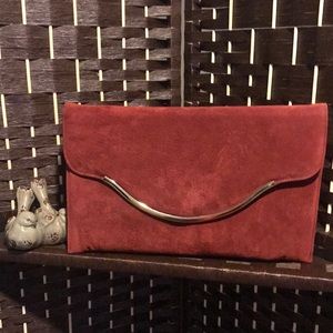 Beautiful Burgundy Vintage Clutch Handbag Purse